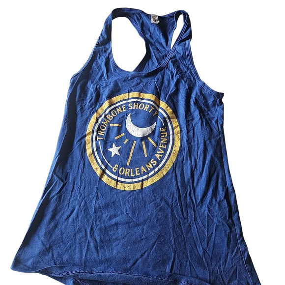 Ideal T by Next Level Tops - Ideal T By Next Level Tank Top Womens M Blue Trombone Shorty Band Shirt Music